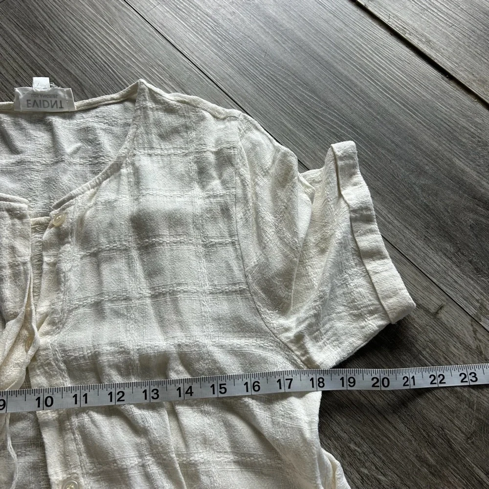 Evidnt L. A. Cream Linen Button Up Shirt‎ Dress - Picture 3 of 6
